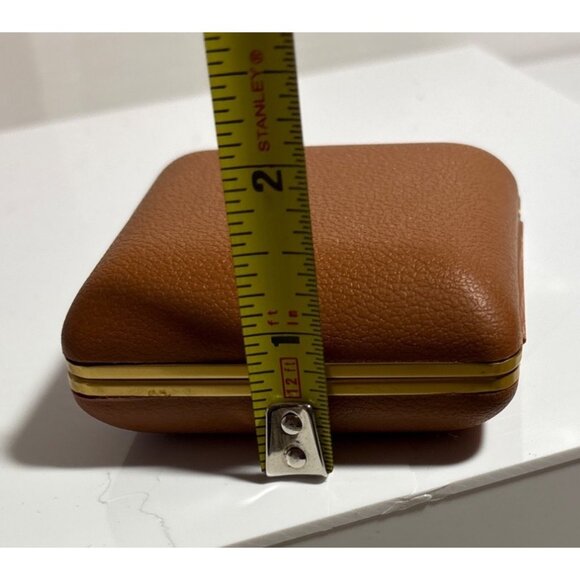 Wesclox Travel Alarm Clock Foldable Brown Faux Leather Case Taiwan Manual Wind - Picture 8 of 8